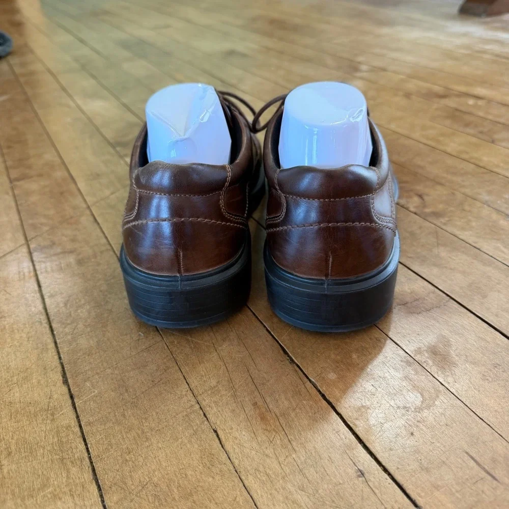 ECCO Men's Sz 44‎ (10-10.5) Helsinki Bike Toe Oxford Lace Up Derby Shoe Brown